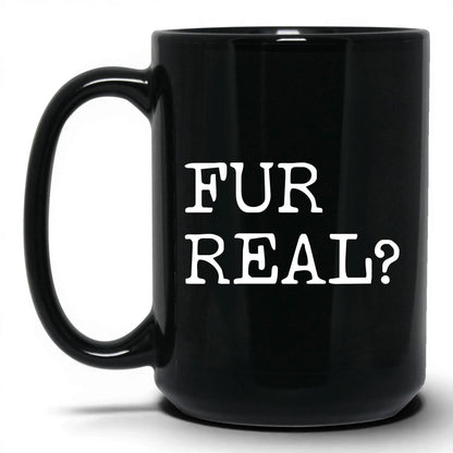 Fur Real 15oz black coffee mug
