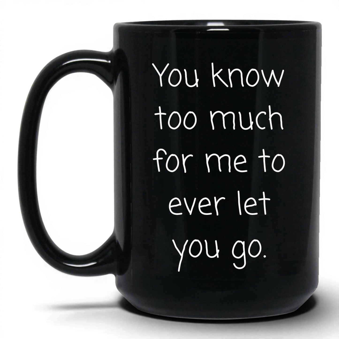 You Know Too Much Mug – 15oz Black Mug