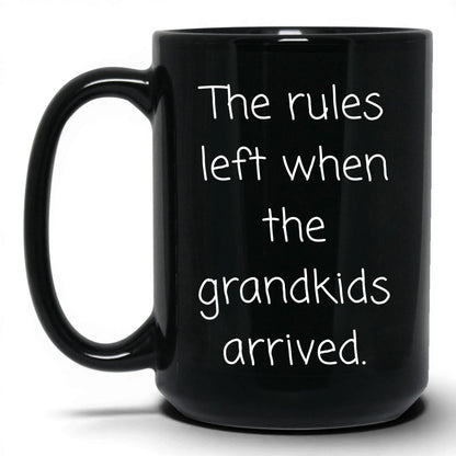 Rules Left When Grandkids Arrived Mug – 15oz Black Mug