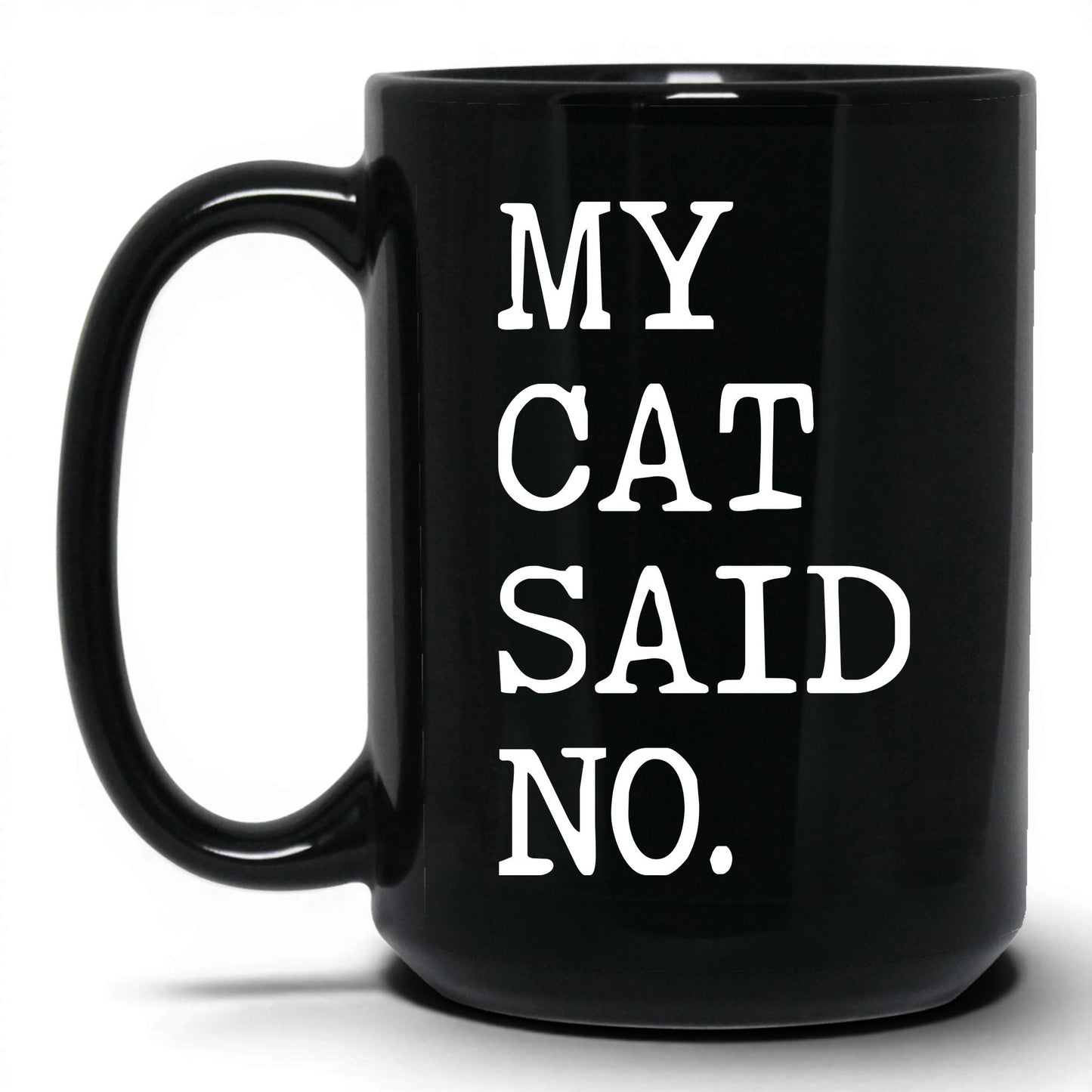 My Cat Said No 15oz black coffee mug