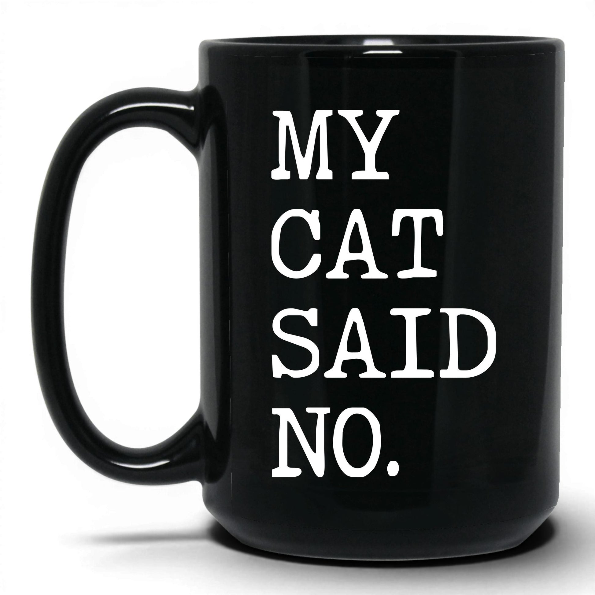 My Cat Said No 15oz black coffee mug