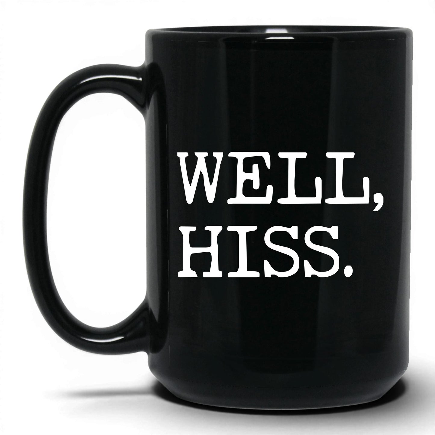 Well Hiss 15oz black coffee mug