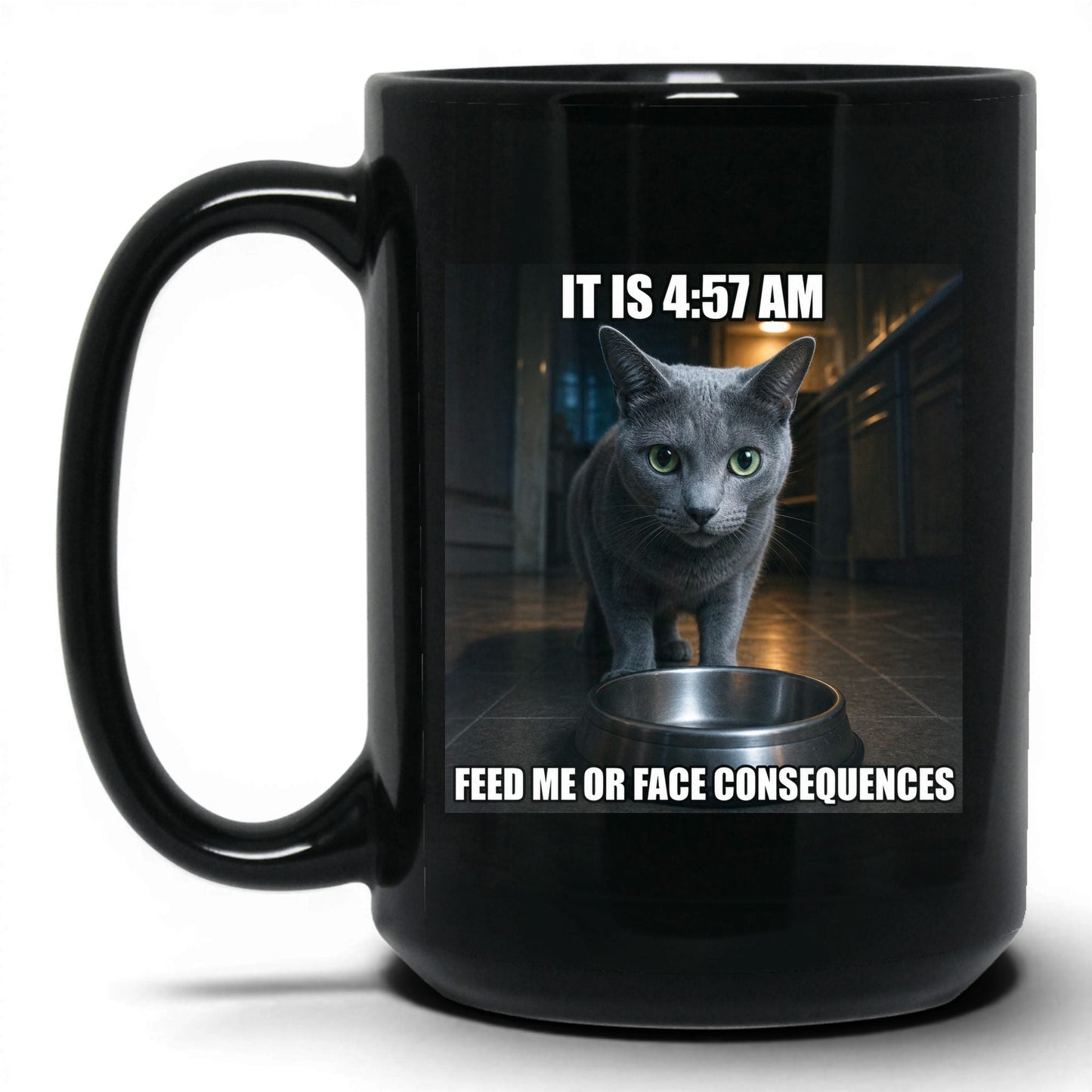 Feed Me Cat Coffee Mug