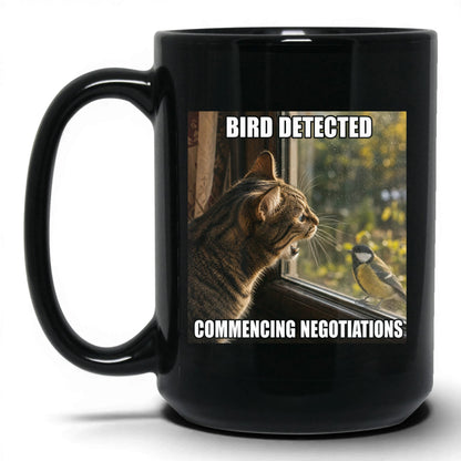 Bird Detected Cat Coffee Mug
