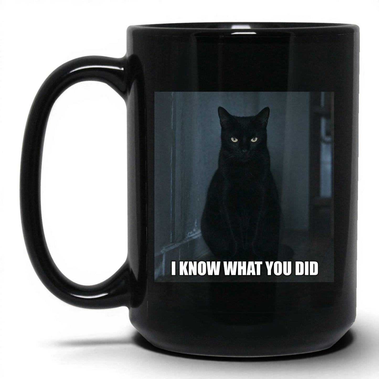I Know What You Did Cat Coffee Mug
