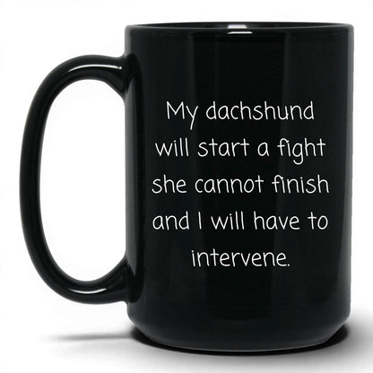 Feisty Doxie Mug – 15oz Black Mug