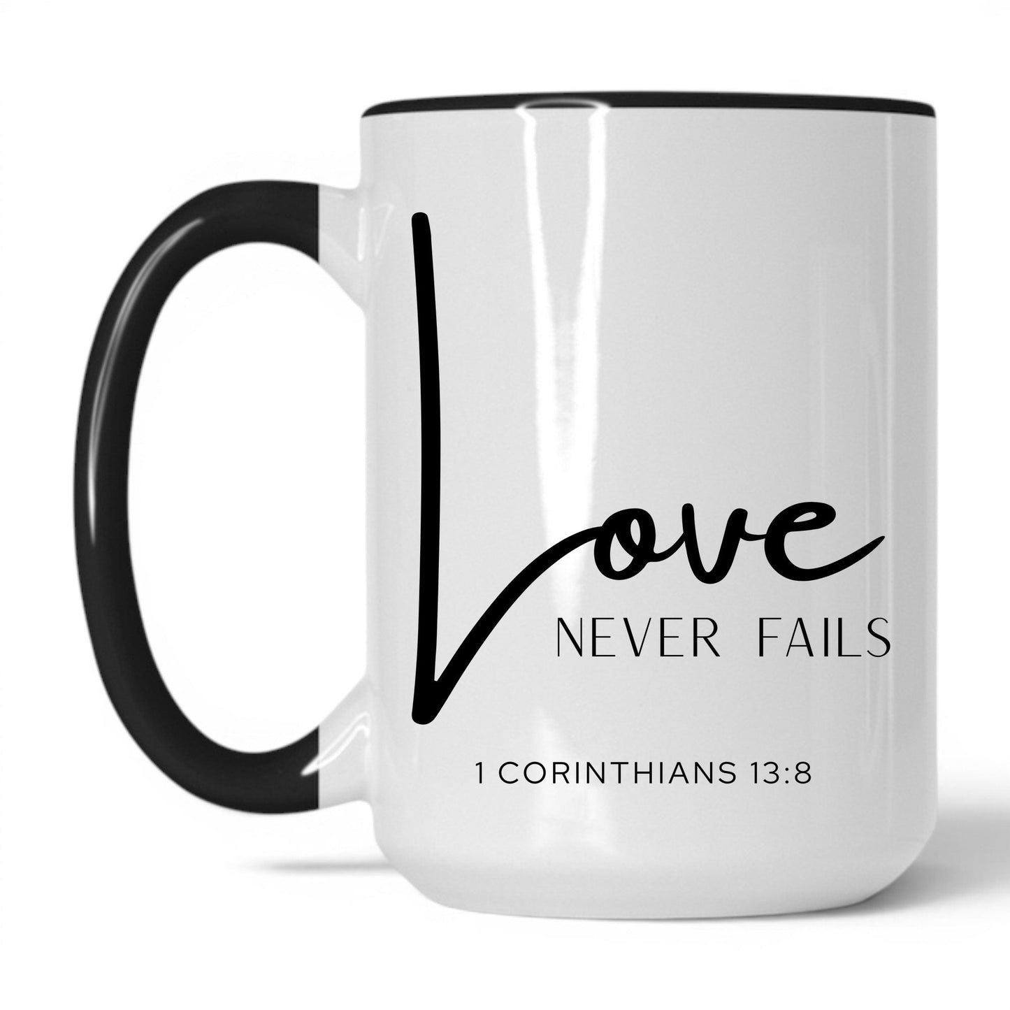 Lifestyle Photo #1 Love Never Fails Mug
