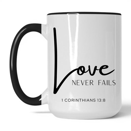 Lifestyle Photo #1 Love Never Fails Mug