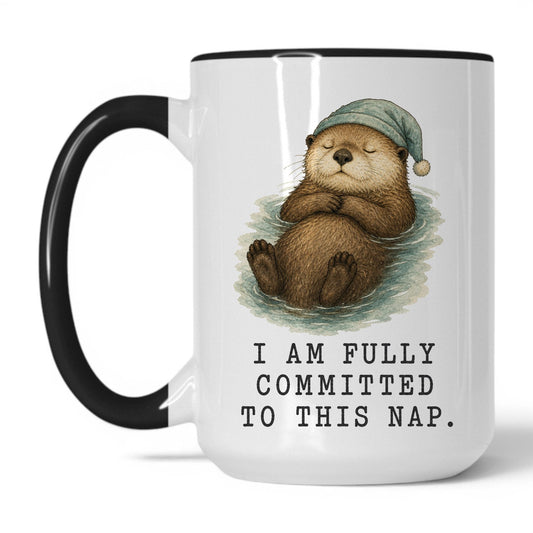 Lifestyle Photo #1 Committed to This Nap Otter Mug