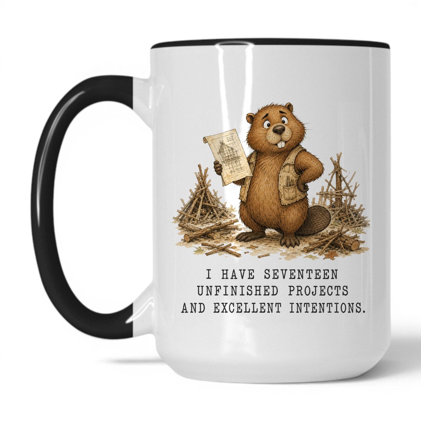 Unfinished Projects Beaver Coffee Mug
