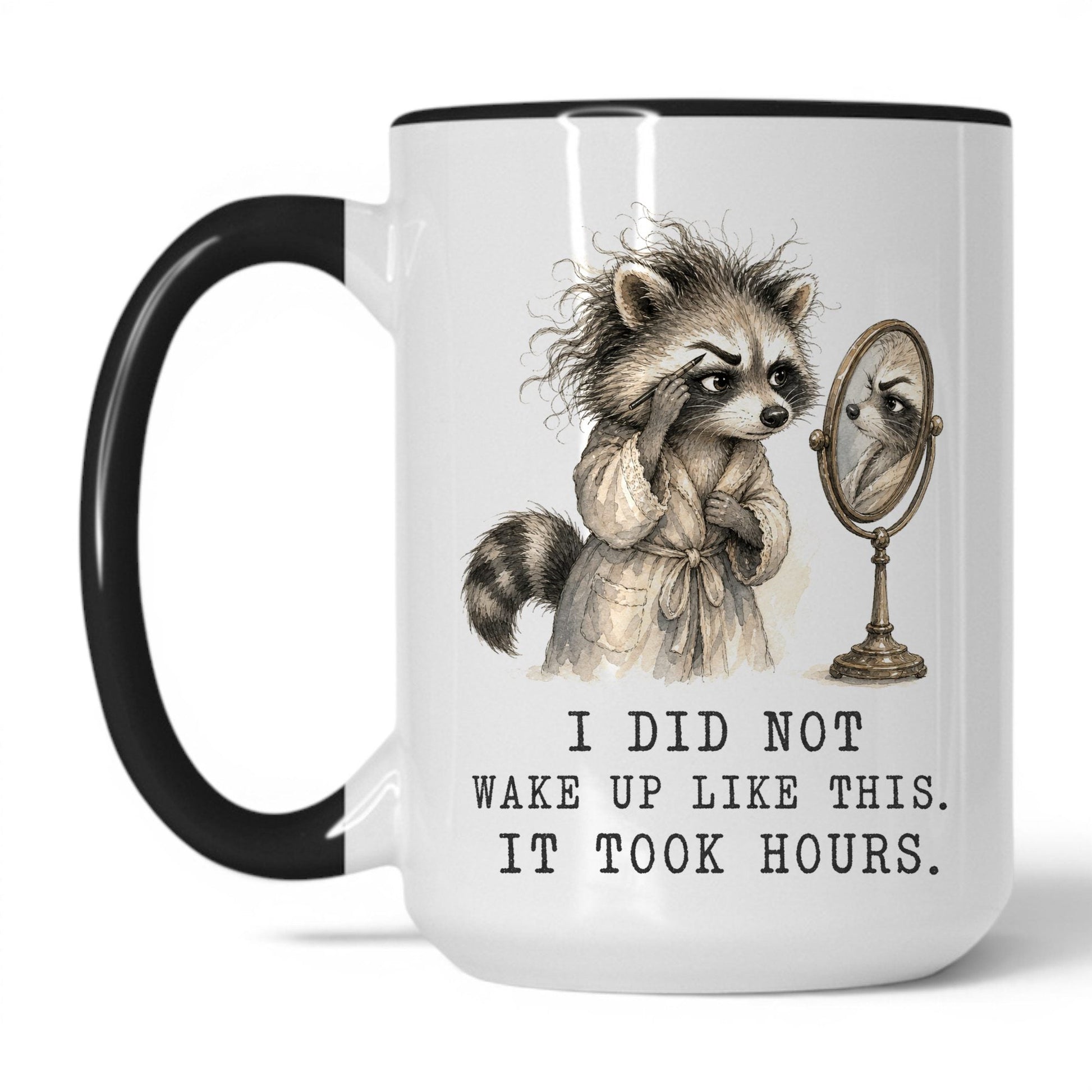 Lifestyle Photo #1 It Took Hours Raccoon Mug