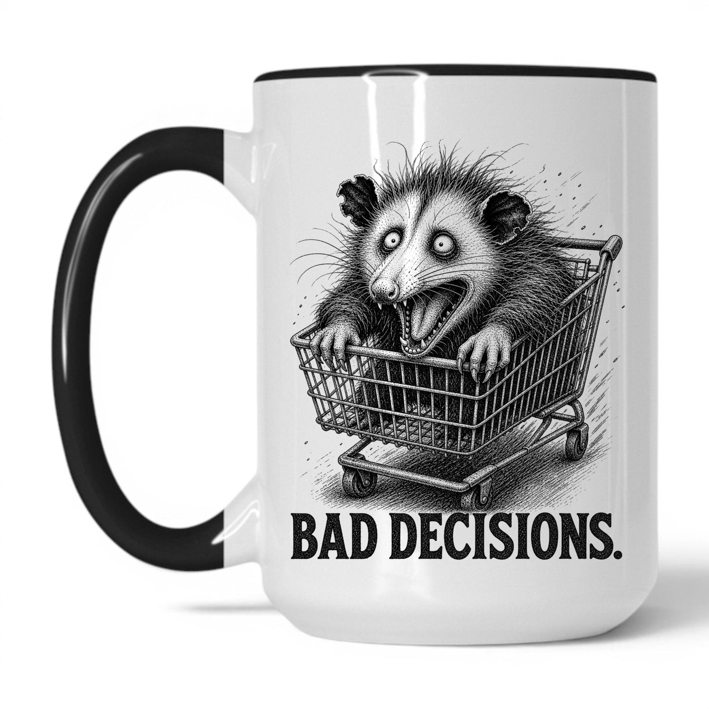 Bad Decisions Opossum Coffee Mug