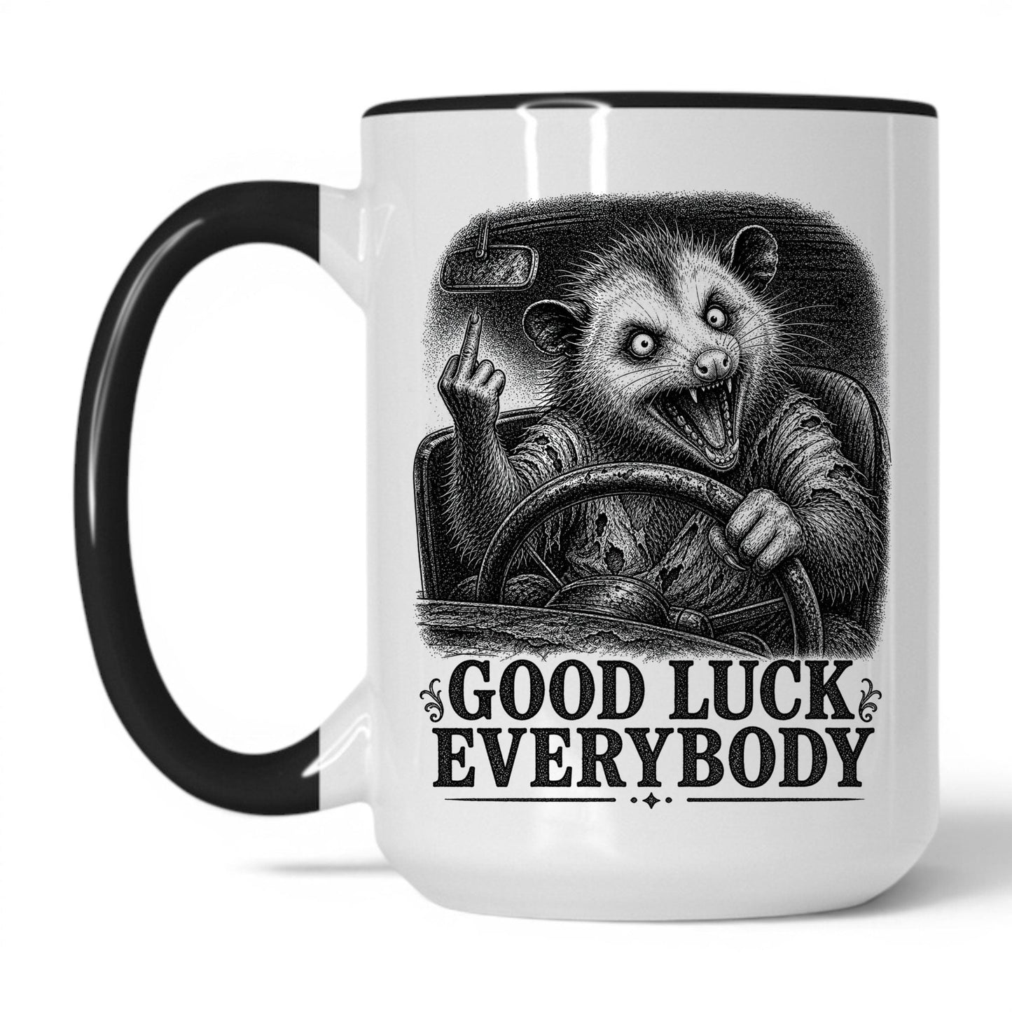 Good Luck Everybody Opossum Coffee Mug