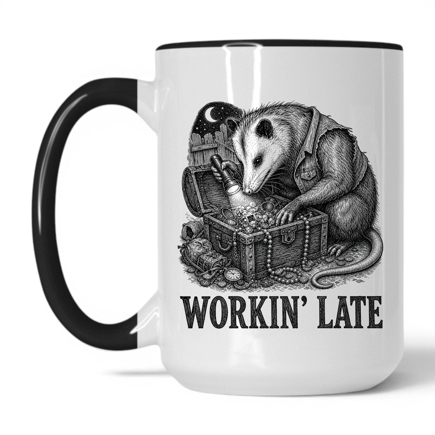 Workin' Late Opossum Coffee Mug