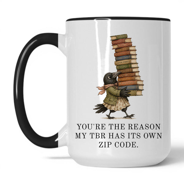 Lifestyle Photo #1 My TBR Has Its Own Zip Code Mug