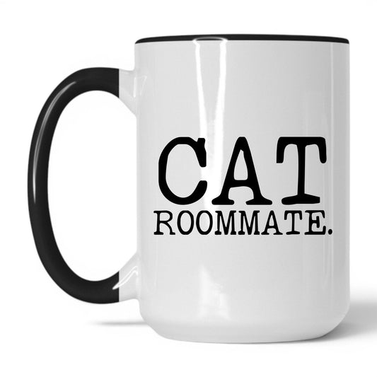 Cat Roommate 15oz white and black coffee mug