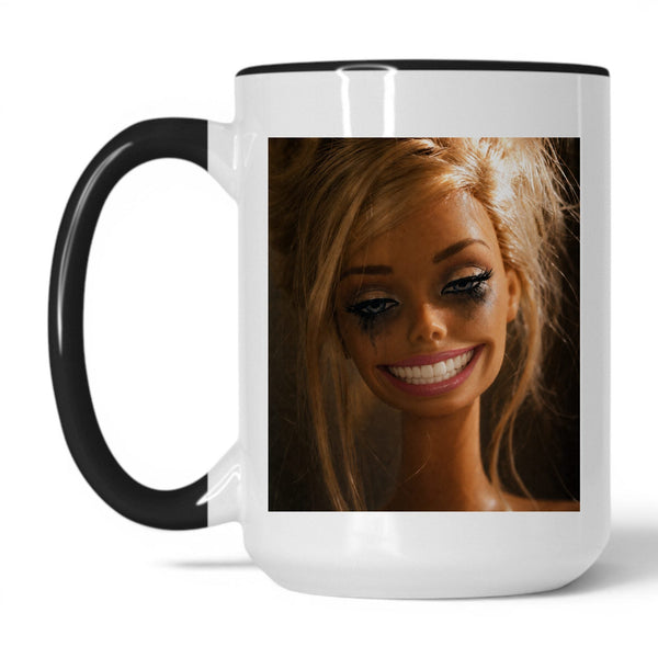 Fake Happy Doll Face Coffee Mug