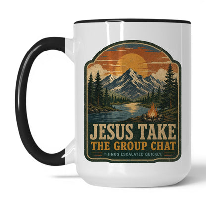 Lifestyle Photo #1 Jesus Take The Group Chat Sunset Mug