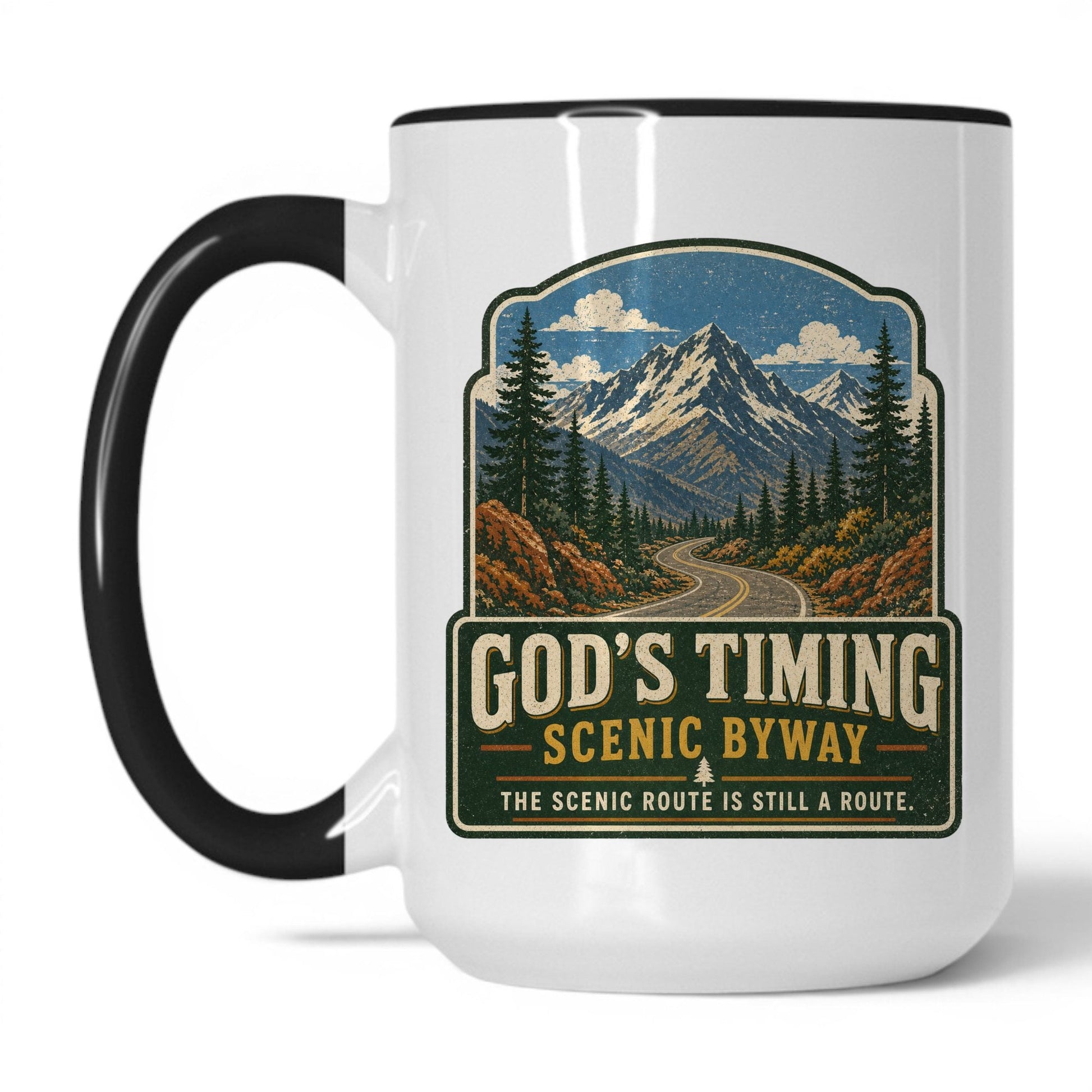 Lifestyle Photo #1 God's Timing Scenic Byway Mug