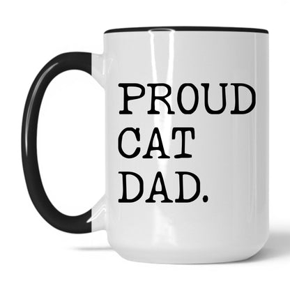 Proud Cat Dad 15oz white and black coffee mug