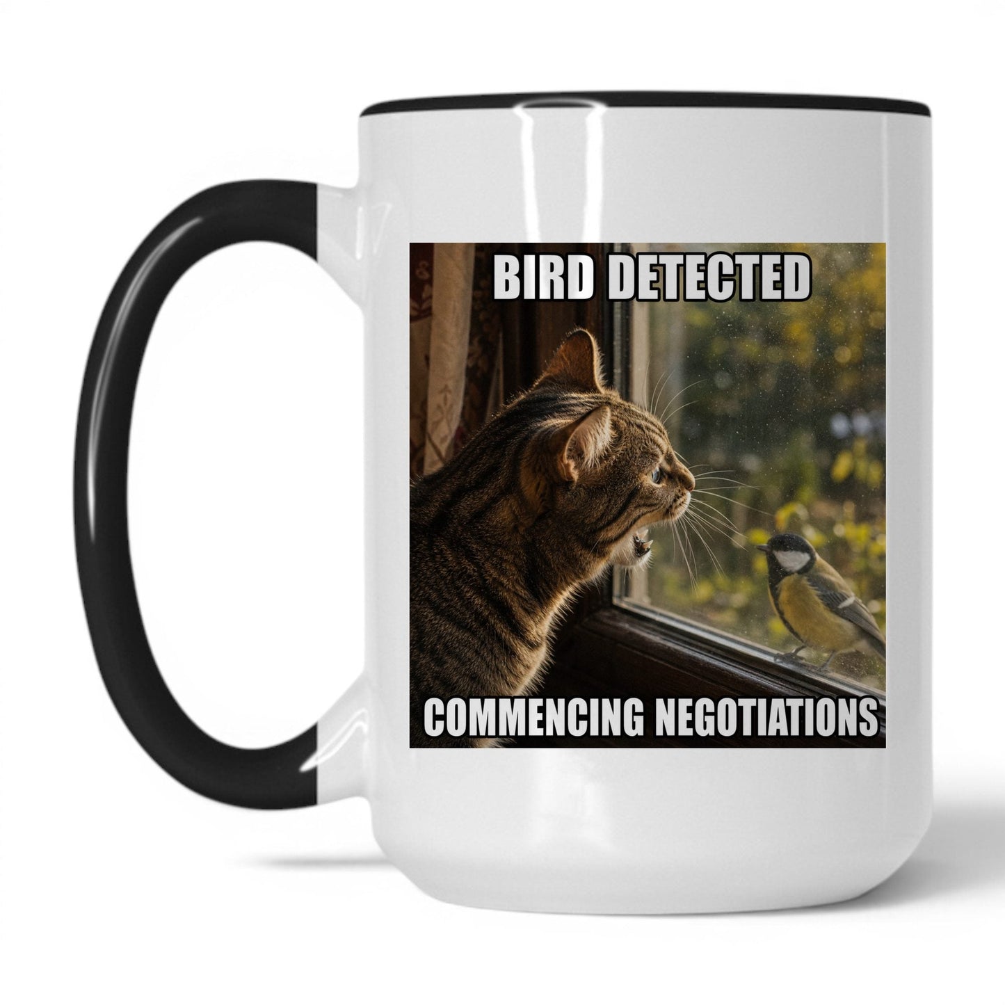 Bird Detected Cat Coffee Mug