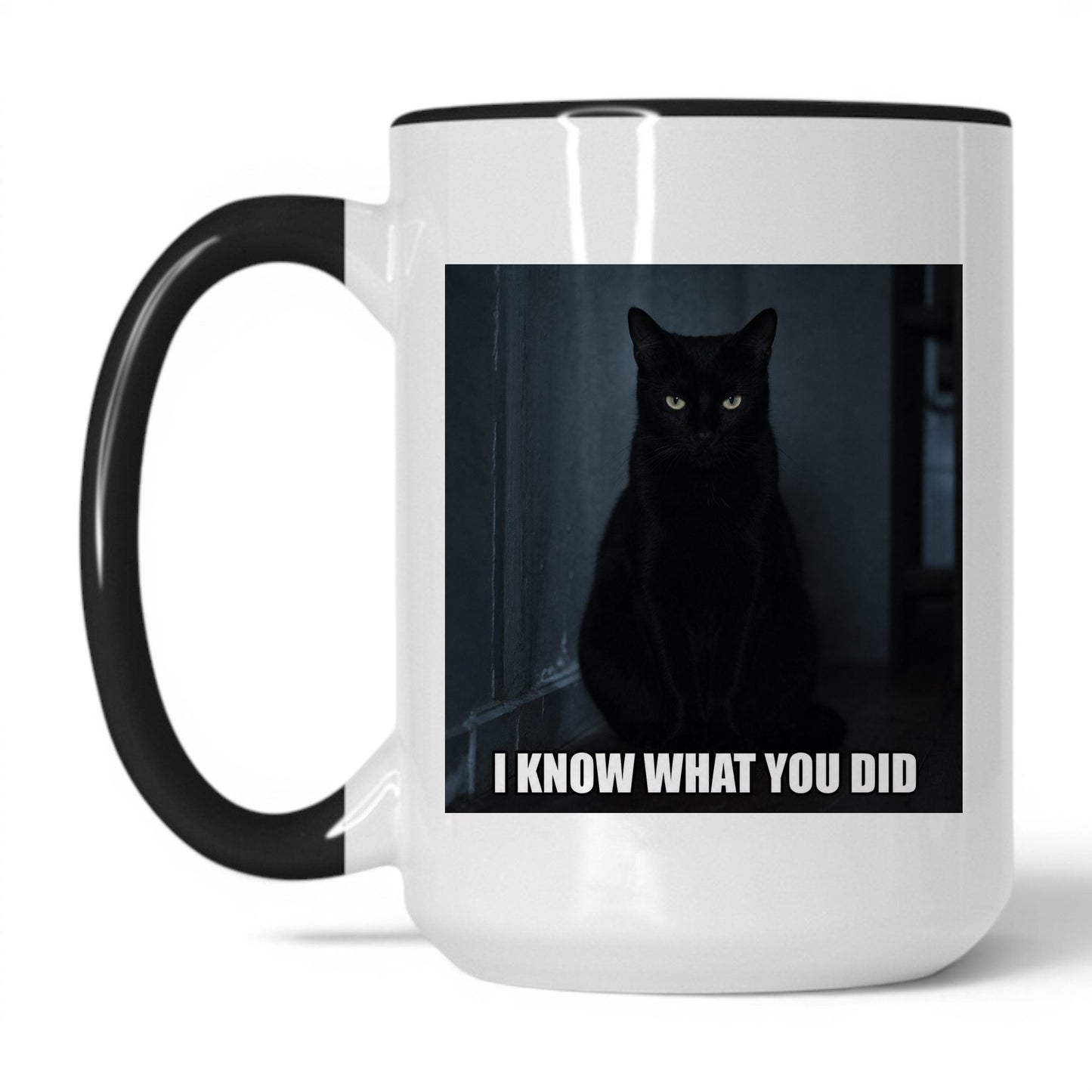 I Know What You Did Cat Coffee Mug