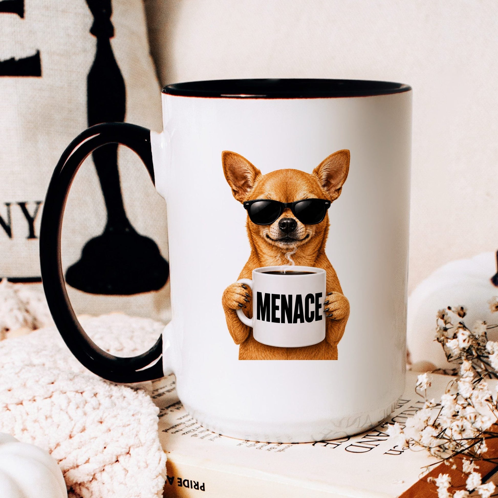 Chihuahua Menace coffee mug — hero