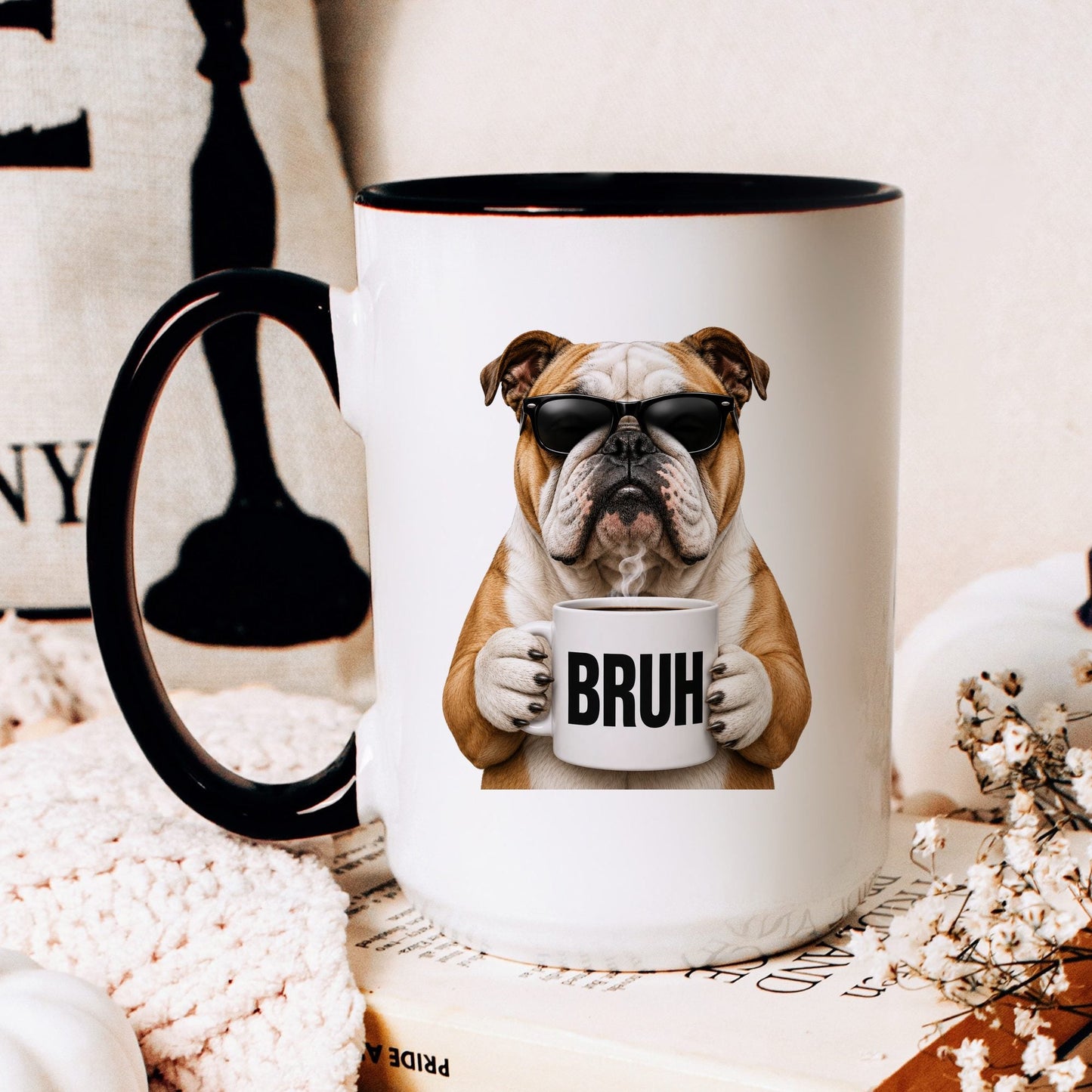 English Bulldog Bruh coffee mug — hero