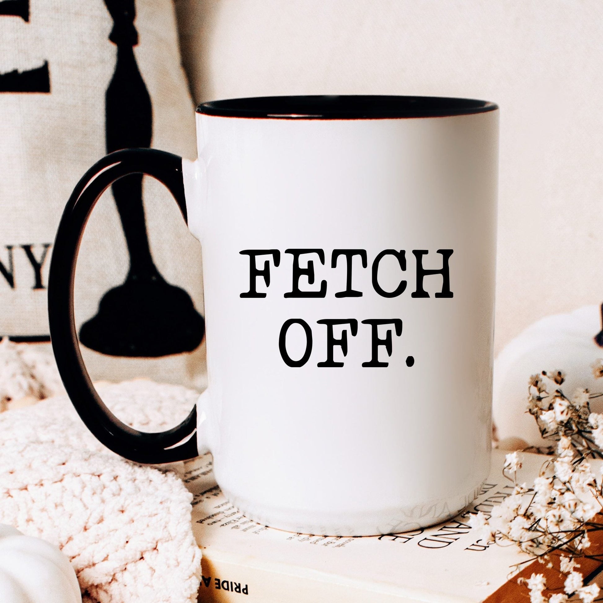 Fetch Off coffee mug