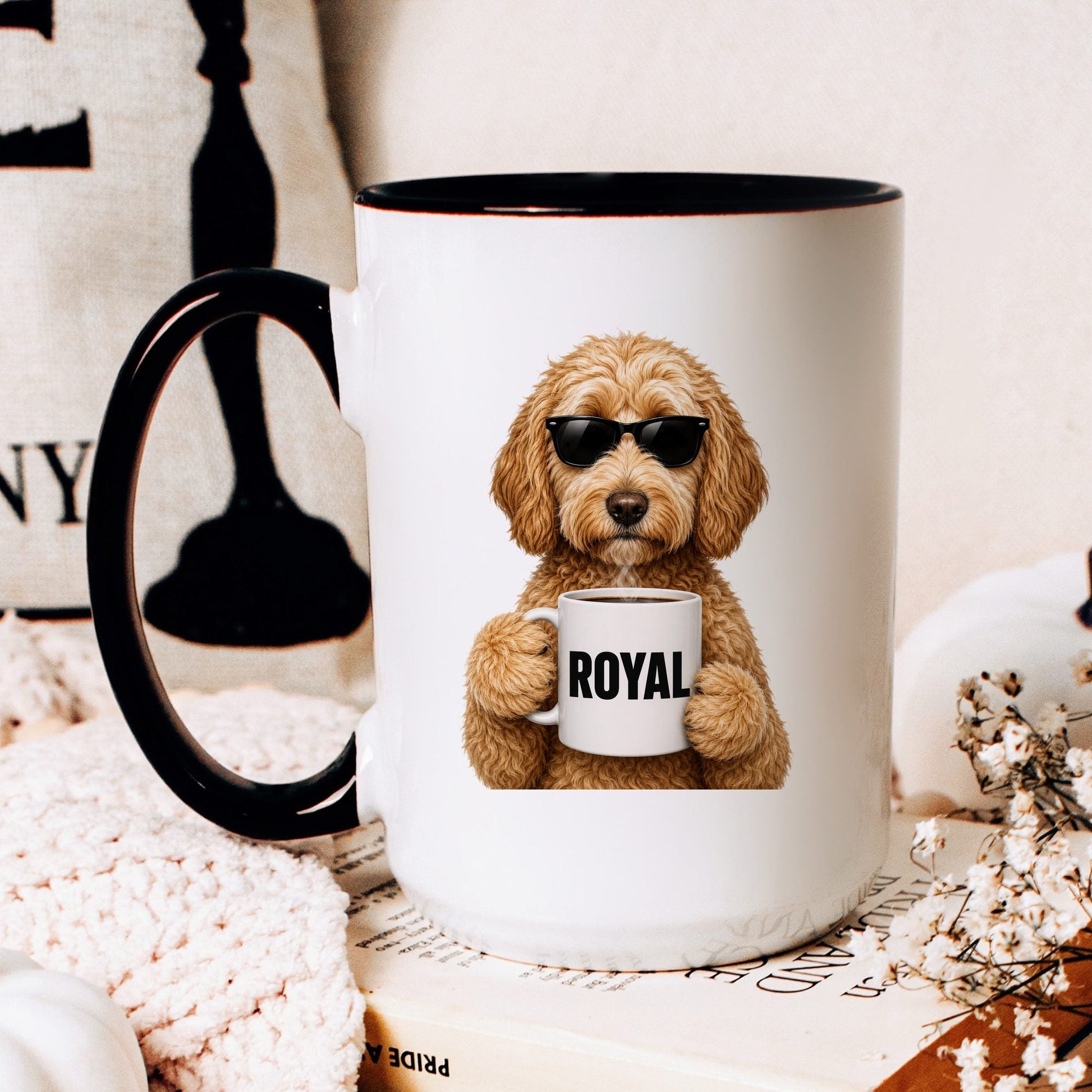 Goldendoodle Royal coffee mug — hero