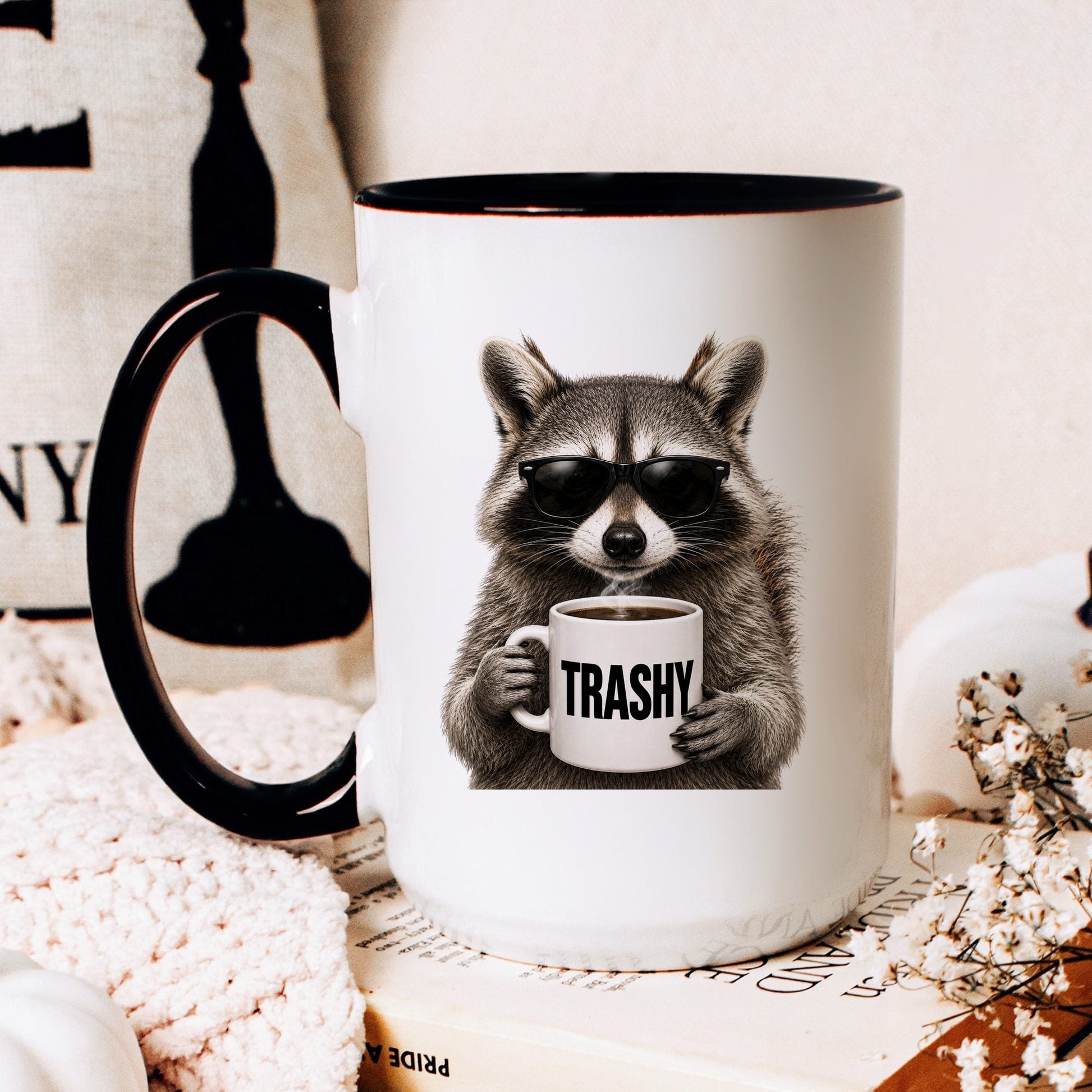 Raccoon Trashy coffee mug — hero