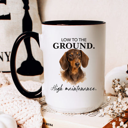 Low to the Ground. High Maintenance coffee mug — hero