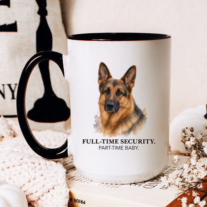 Full-Time Security. Part-Time Baby coffee mug — hero