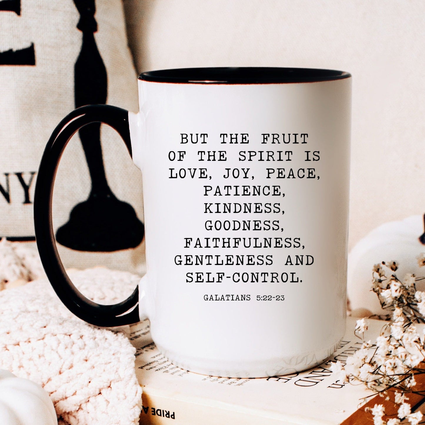 Galatians 5:22-23 fruit of the Spirit Christian coffee mug