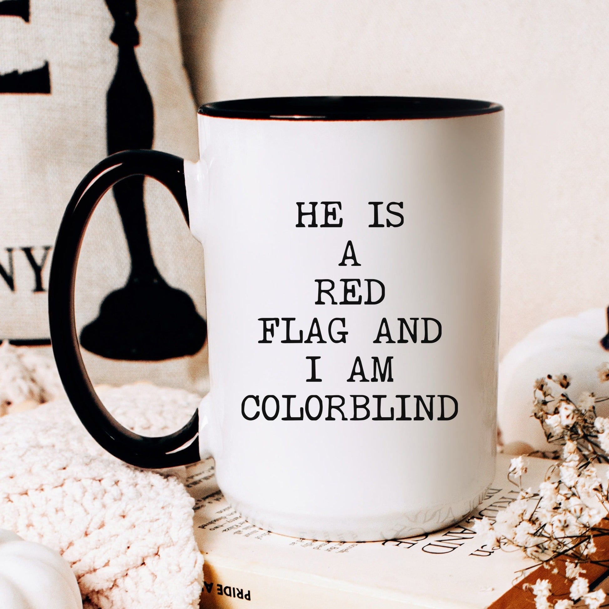 Lifestyle Photo #2 Red Flag and Colorblind Mug