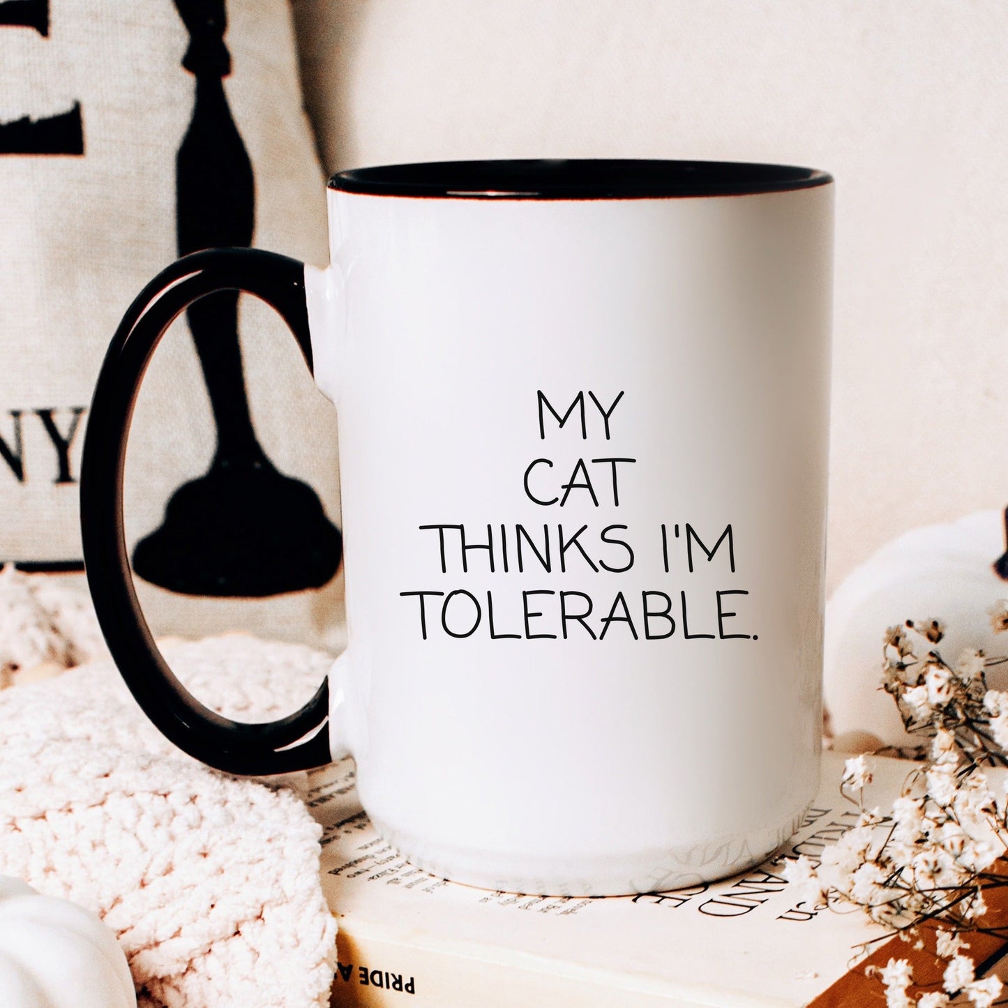 My Cat Thinks I'm Tolerable Mug