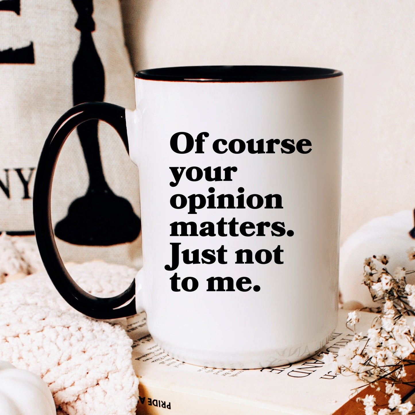 Funny opinion coffee mug lifestyle