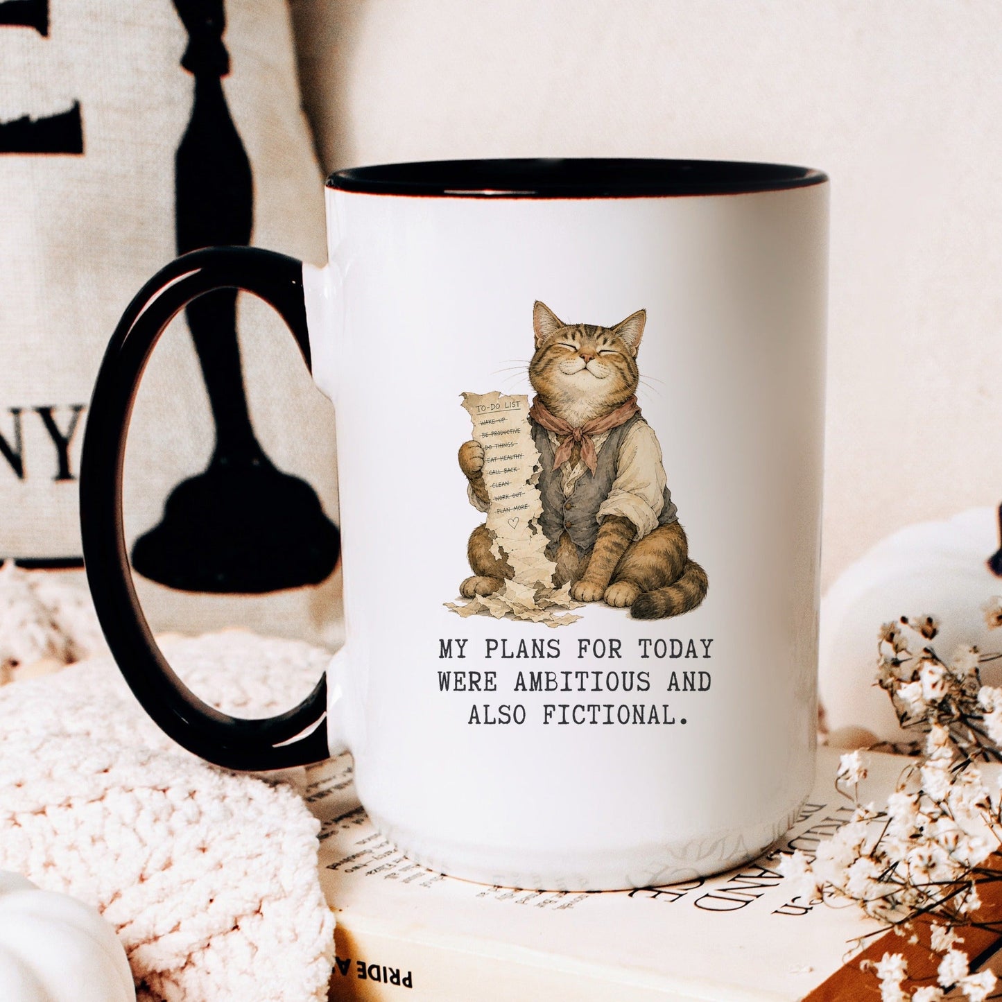 Ambitious and Fictional Plans Cat Mug