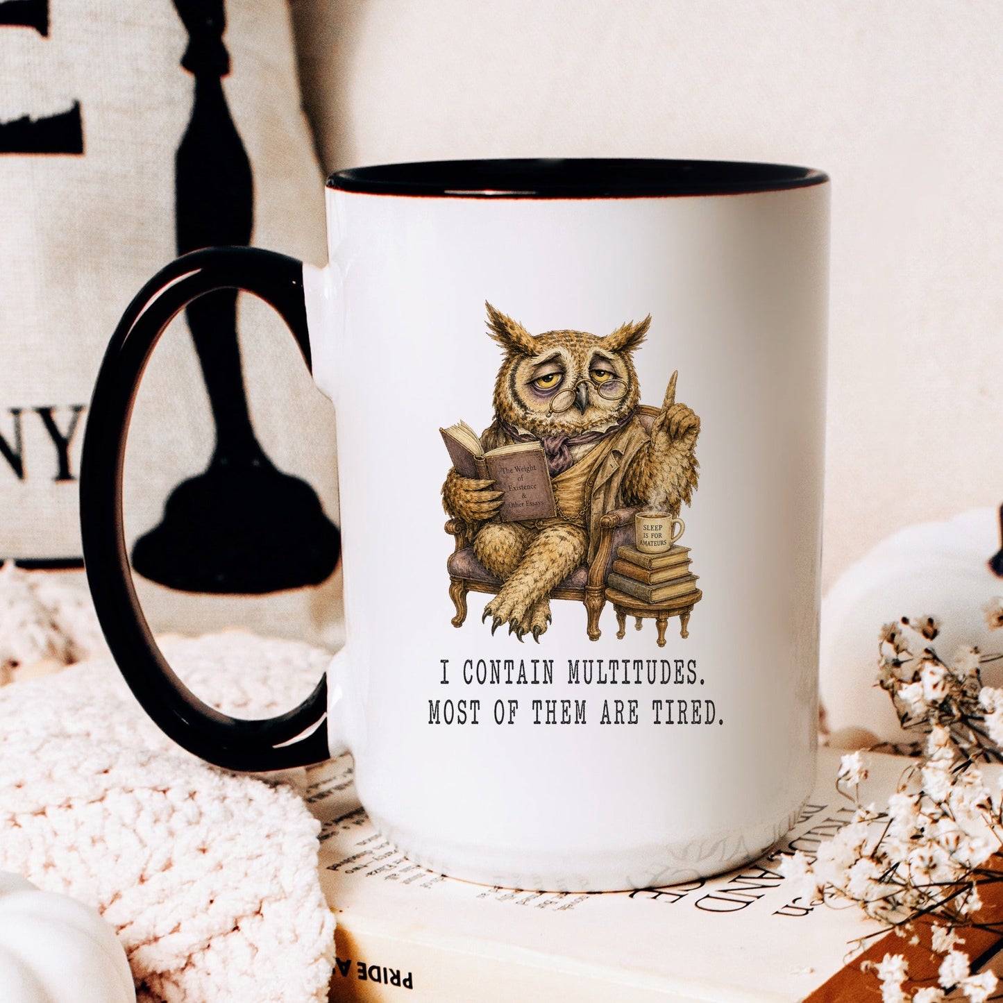 I Contain Multitudes Owl Mug