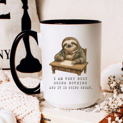Busy Doing Nothing Sloth Mug