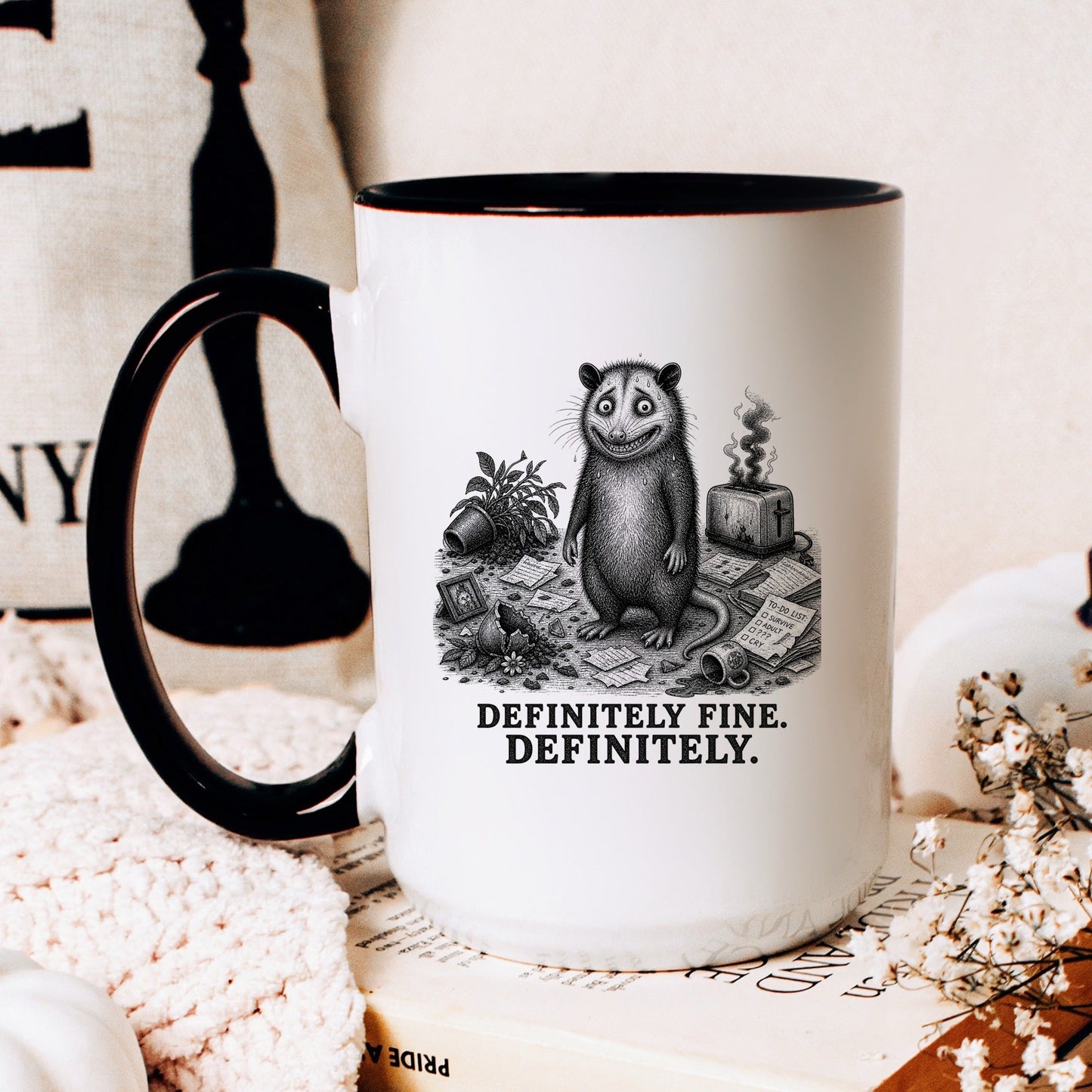 Definitely Fine Opossum Mug