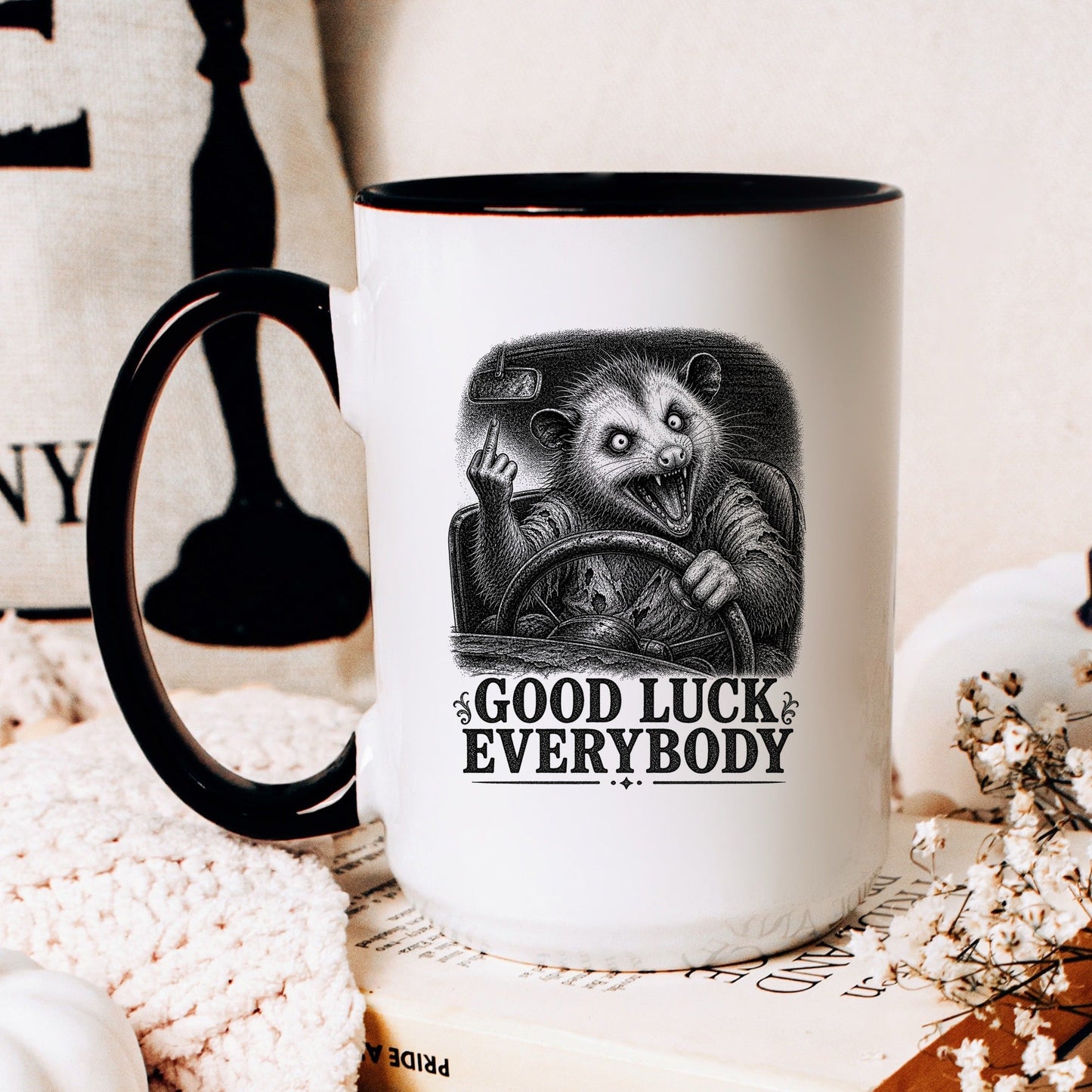 Good Luck Everybody Opossum Mug