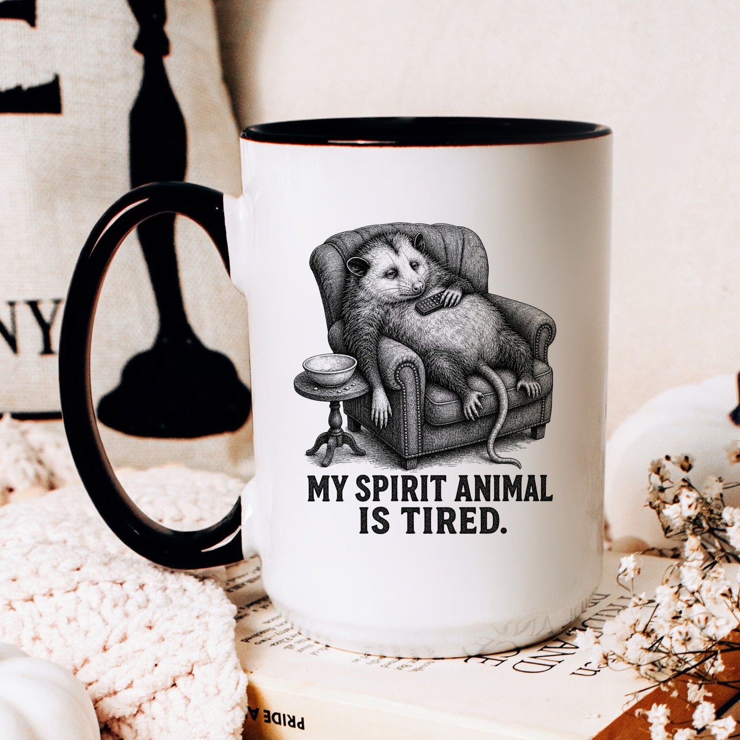 My Spirit Animal Is Tired Opossum Mug