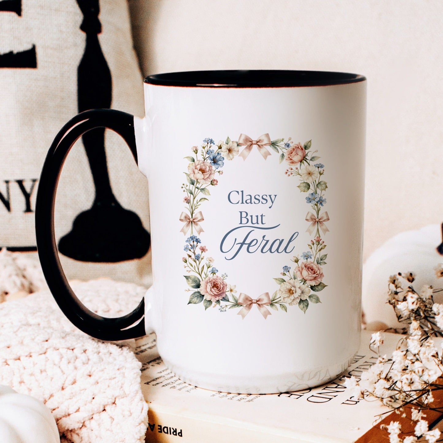 Classy But Feral Mug - lifestyle photo
