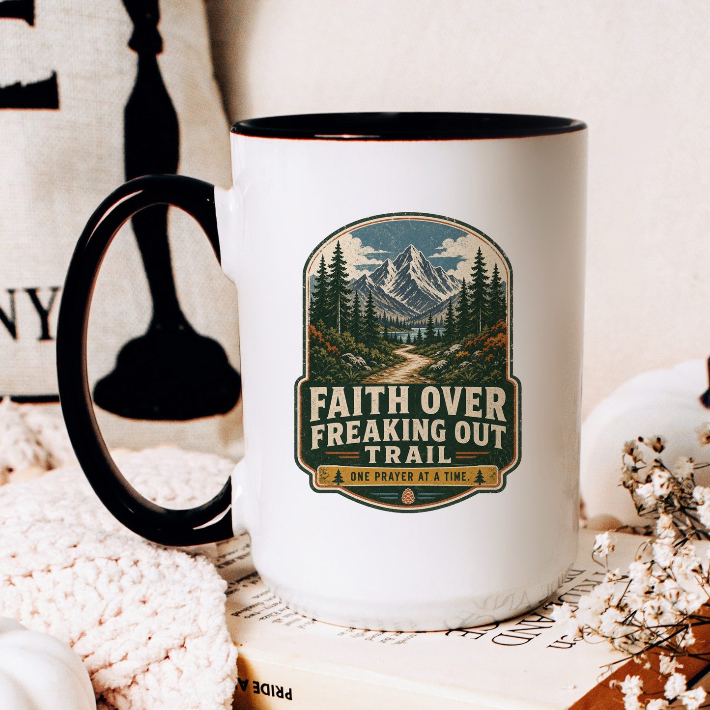 Lifestyle Photo #2 Faith Over Freaking Out Trail Mug