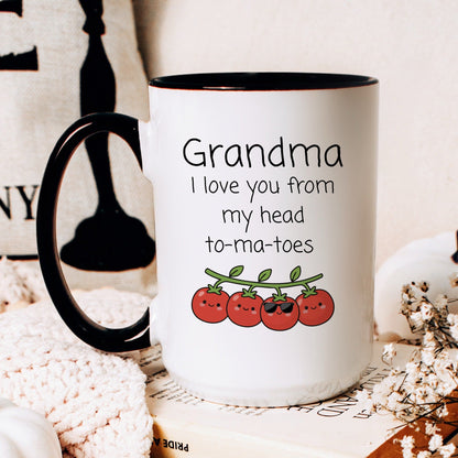 Grandma to ma toes funny grandma pun coffee mug