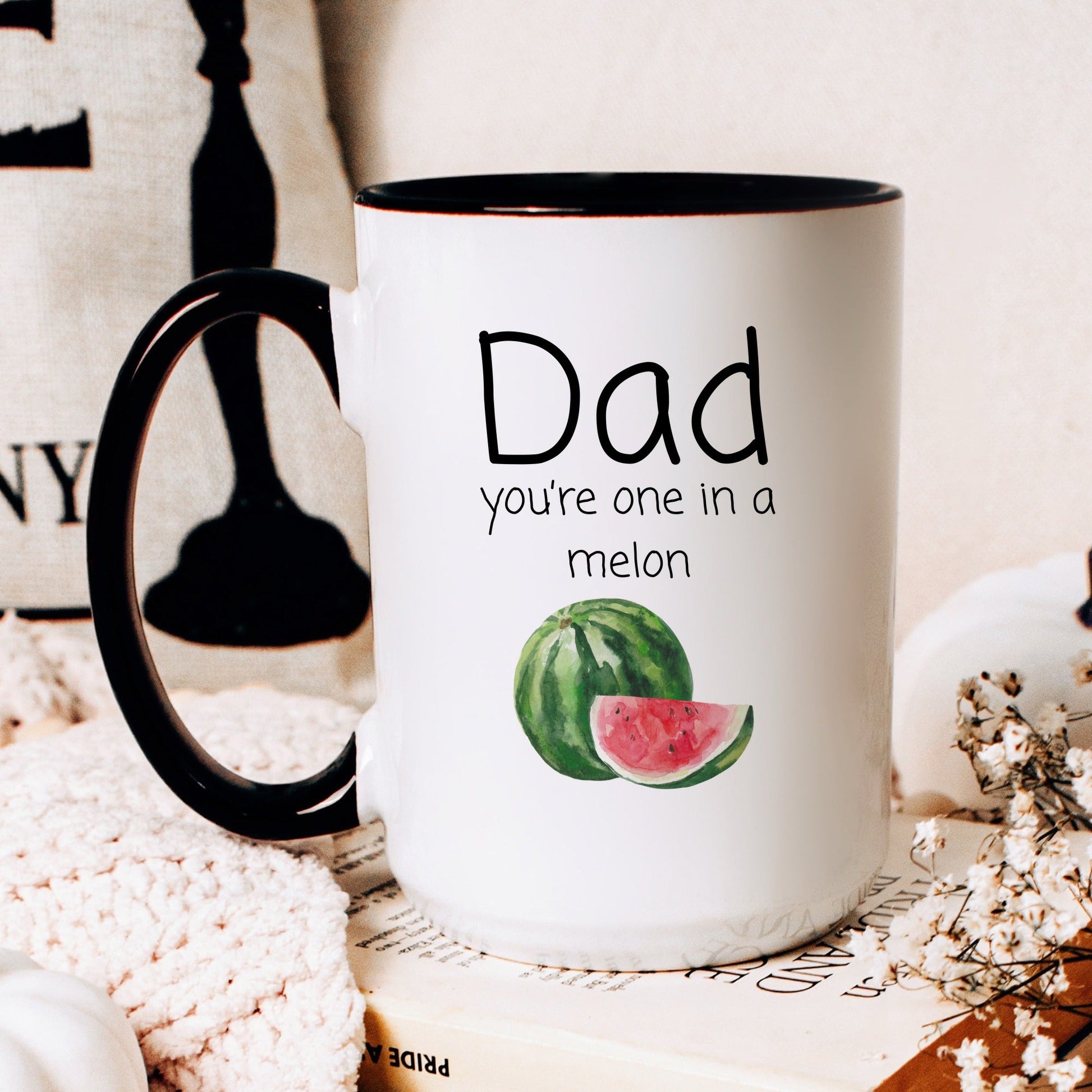 Dad you're one in a melon funny pun coffee mug
