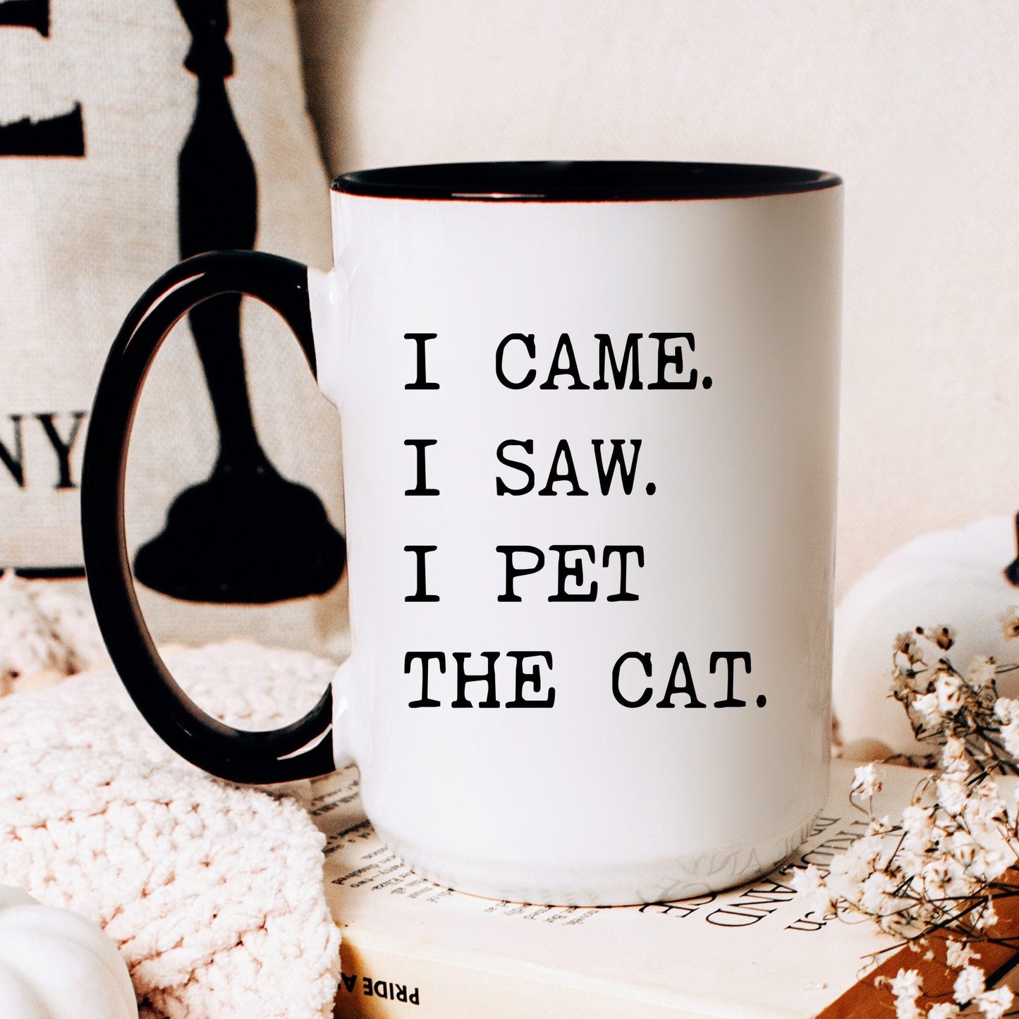 I Came I Saw I Pet the Cat coffee mug