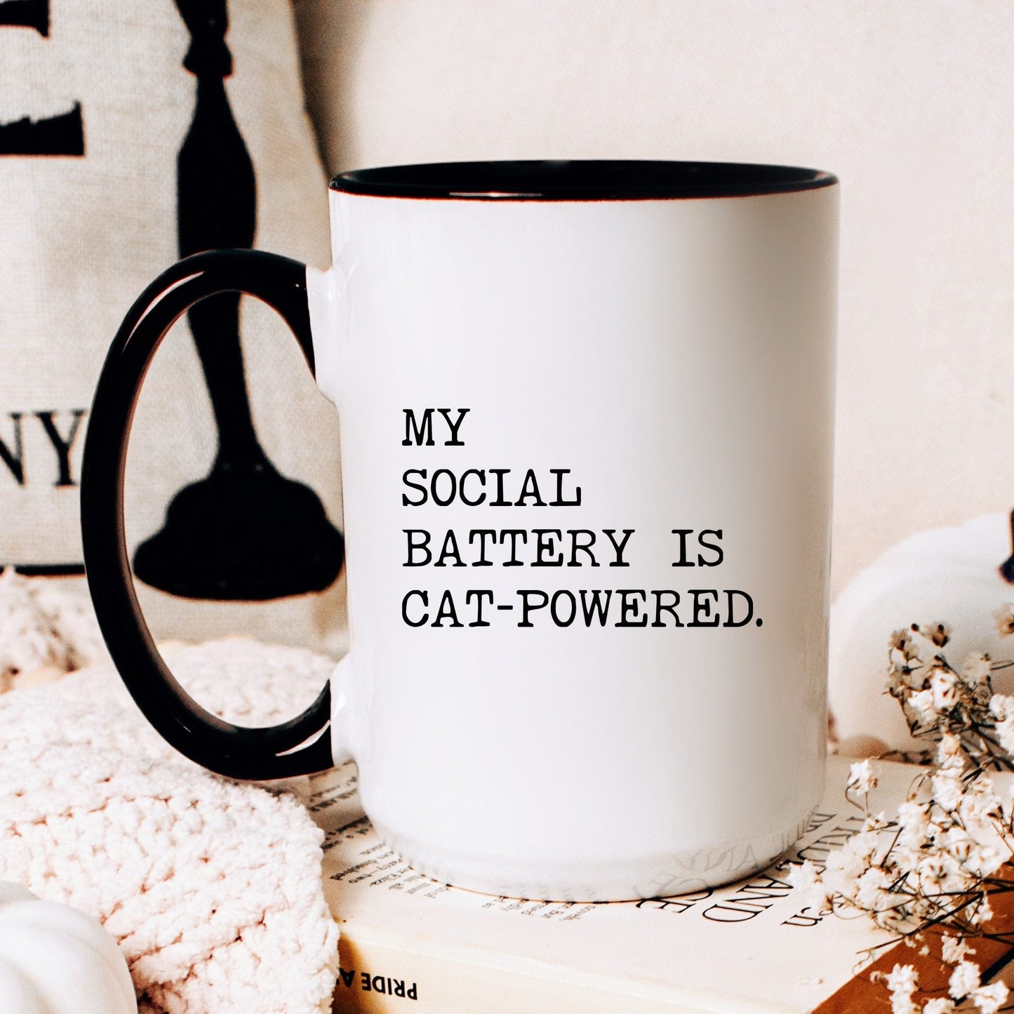 My Social Battery Is Cat-Powered coffee mug