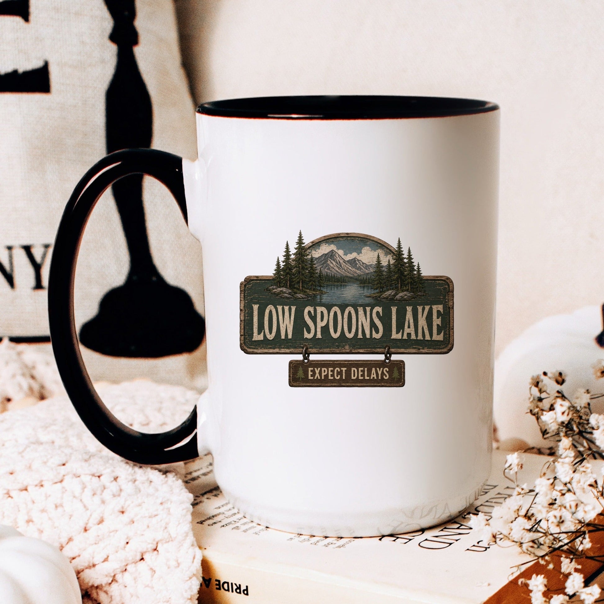 Low Spoons Lake coffee mug